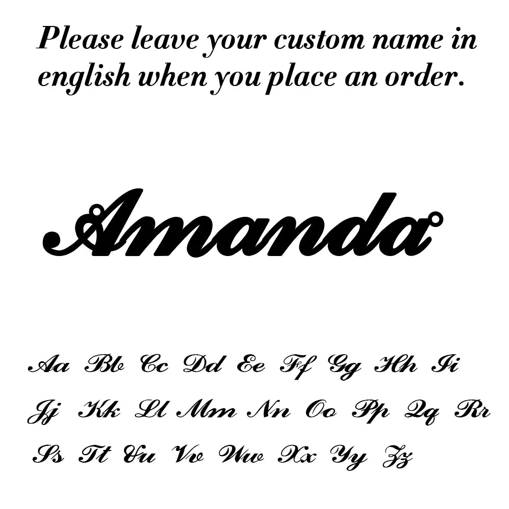 Custom Necklace Name Logo Personalized Pendant Nameplate Gift For Women Men Mother Couple Family Stainless Steel Chain Jewelry