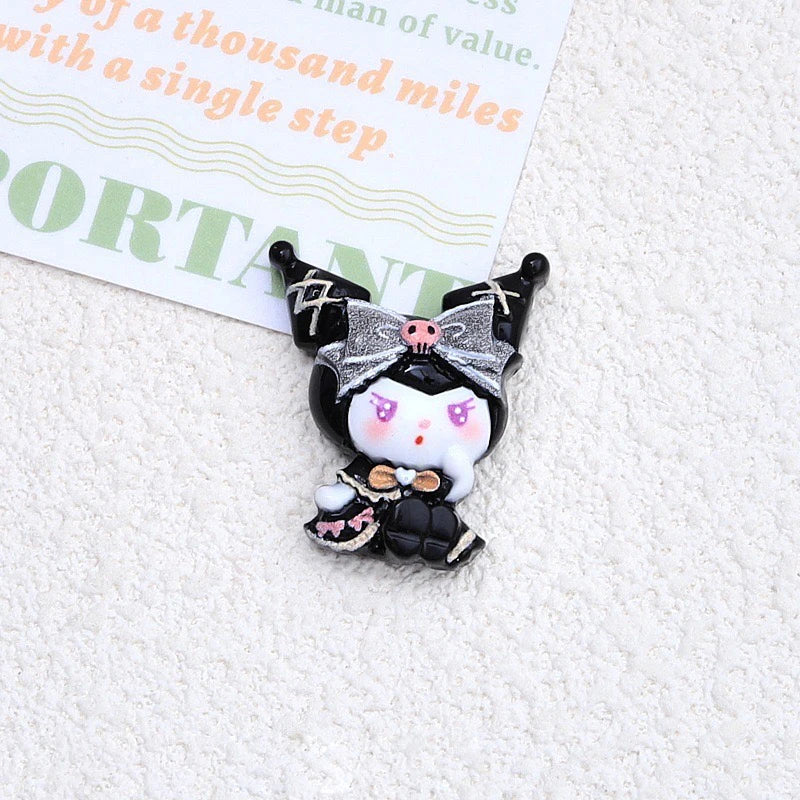 10 Pcs New Kawaii  Cartoon bow Anime Characters Resin Scrapbook Diy Jewelry Children Gift Hairpin Accessories A7