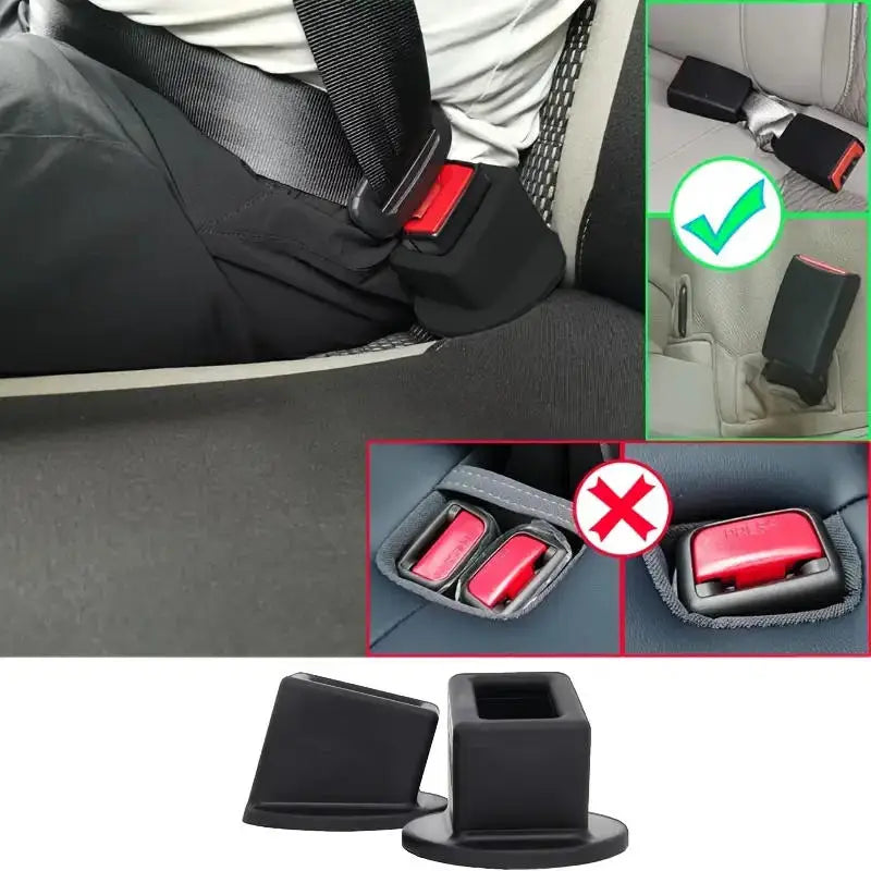 1/2pcs Car Belt Buckle Holder Made Of Eco-Friendly Silicone & Children Can Safe Touch Seat belt slot fastener