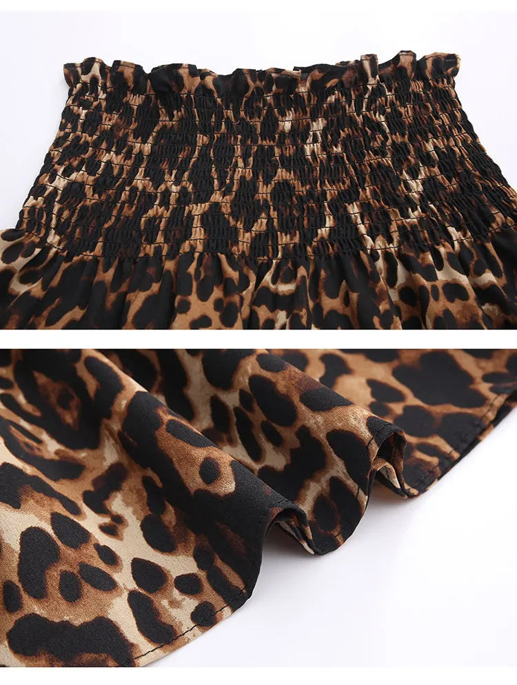 Summer Young Girls Clothes Two Ways To Wear Leopard Print Skirt One-Piece Tube Dress Fashion Children Streetwear Strapless Dress