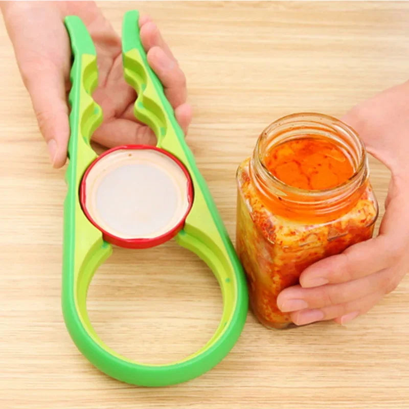 Lid Jar Opener 4 In 1 Handy Screw Cap Jar Openers Multi Purpose Can Opener Bottle Lid Grip Wrench Bottle Kitchen Gadgets