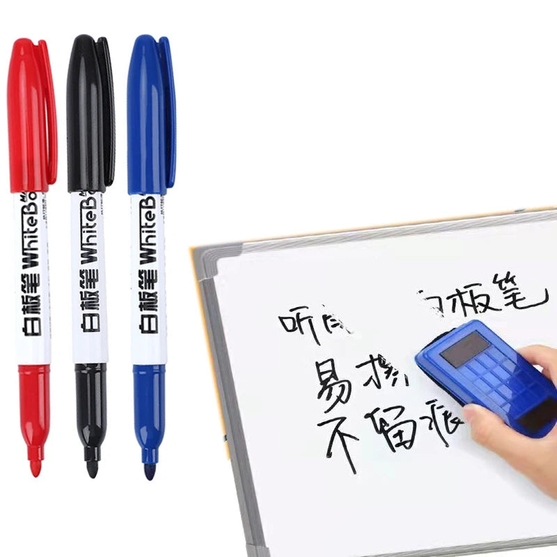 Whiteboard Marker Pen Easy To Wipe Quick Drying Water-based Marker Repetitive Erasable Black Red Blue for teacher school office