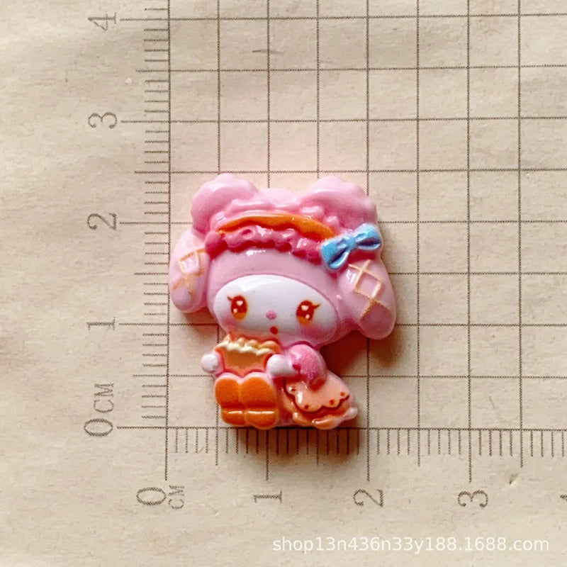 10 Pcs New Kawaii  Cartoon bow Anime Characters Resin Scrapbook Diy Jewelry Children Gift Hairpin Accessories A7