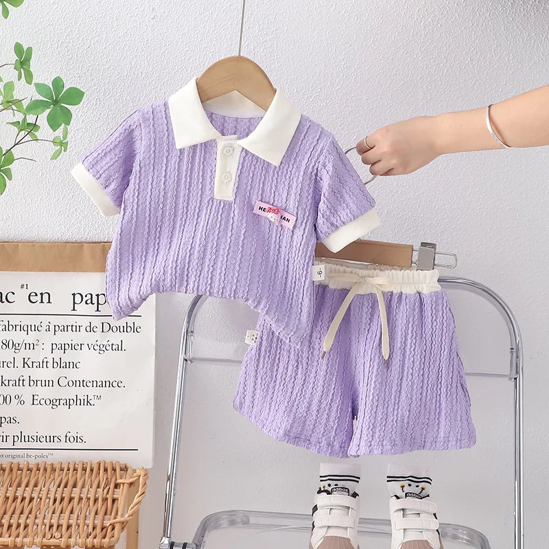 2025 New Summer Baby Girls Clothes Children Cotton T Shirt Shorts 2Pcs/Set Toddler Clothing Infant Fashion Costume Kids Suits