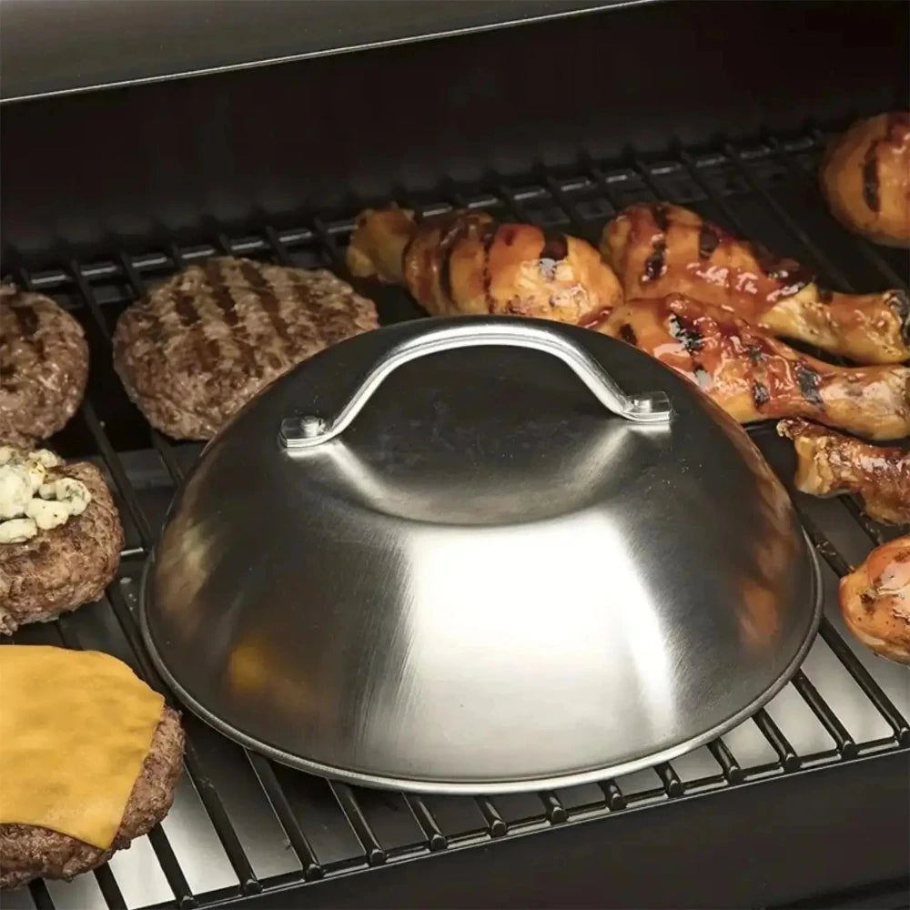Thickened Round Pan Cover Stainless Steel Pot Lid Household Burger Cheese Melting Lid for Outdoor Camping Picnics Kitchen Tools