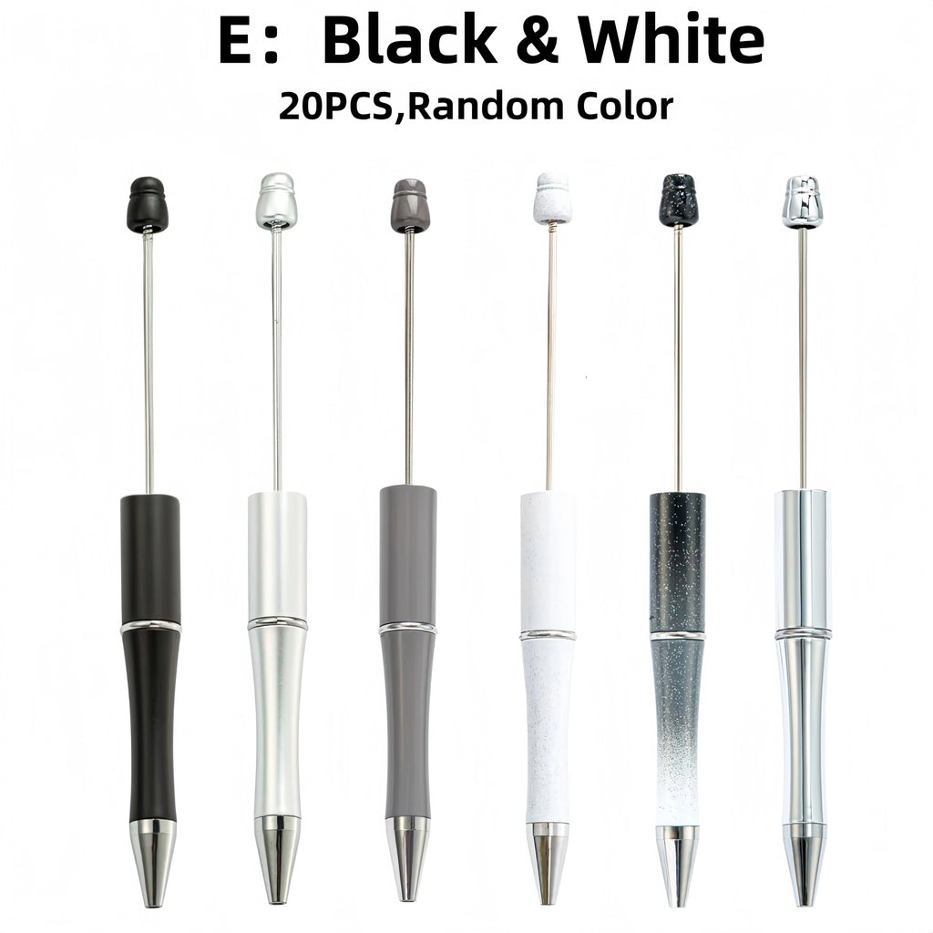 10PCS/20PCS Designated Theme Color DIY Bead Ballpoint Pen Set, Suitable For DIY Office &School Supplies