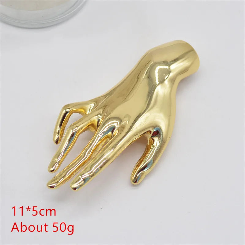 XIALUOKE Vintage Hyperbole Metal Smooth Palm Hand Shape Large Broochs For Women Men Punk Unique Creative Suit Pin Party Jewelry