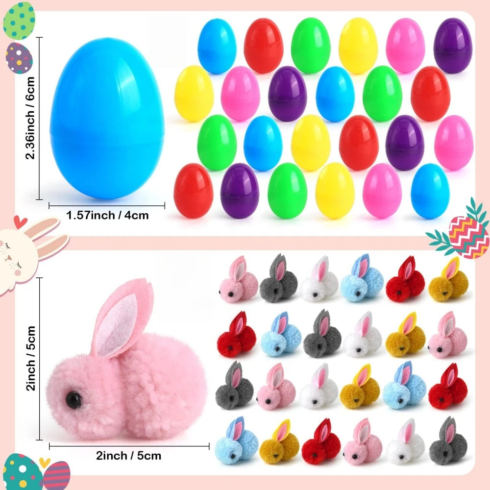 6/12/18/24 Pcs Cute Easter Bunny Eggs for Easter Party Birthday Wedding Children's Day School Gift Basket Pinata Gift Bag Filler