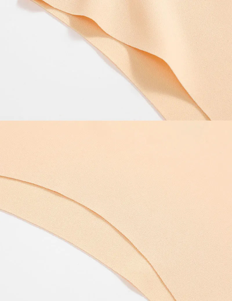 3Pcs/Set Ice Silk Seamless Underwear For Women Low Waisted Brazilian Pants Breathable High Elasticity Lingerie Intimates Panties