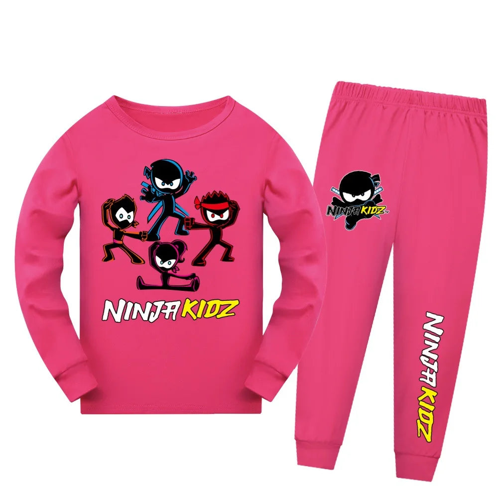 Cute Game NINJA KIDZ Children Pajamas Boys Pijama Cotton Clothes Set Sleepwear Kids Nightwear for Girls Toddler Outfits