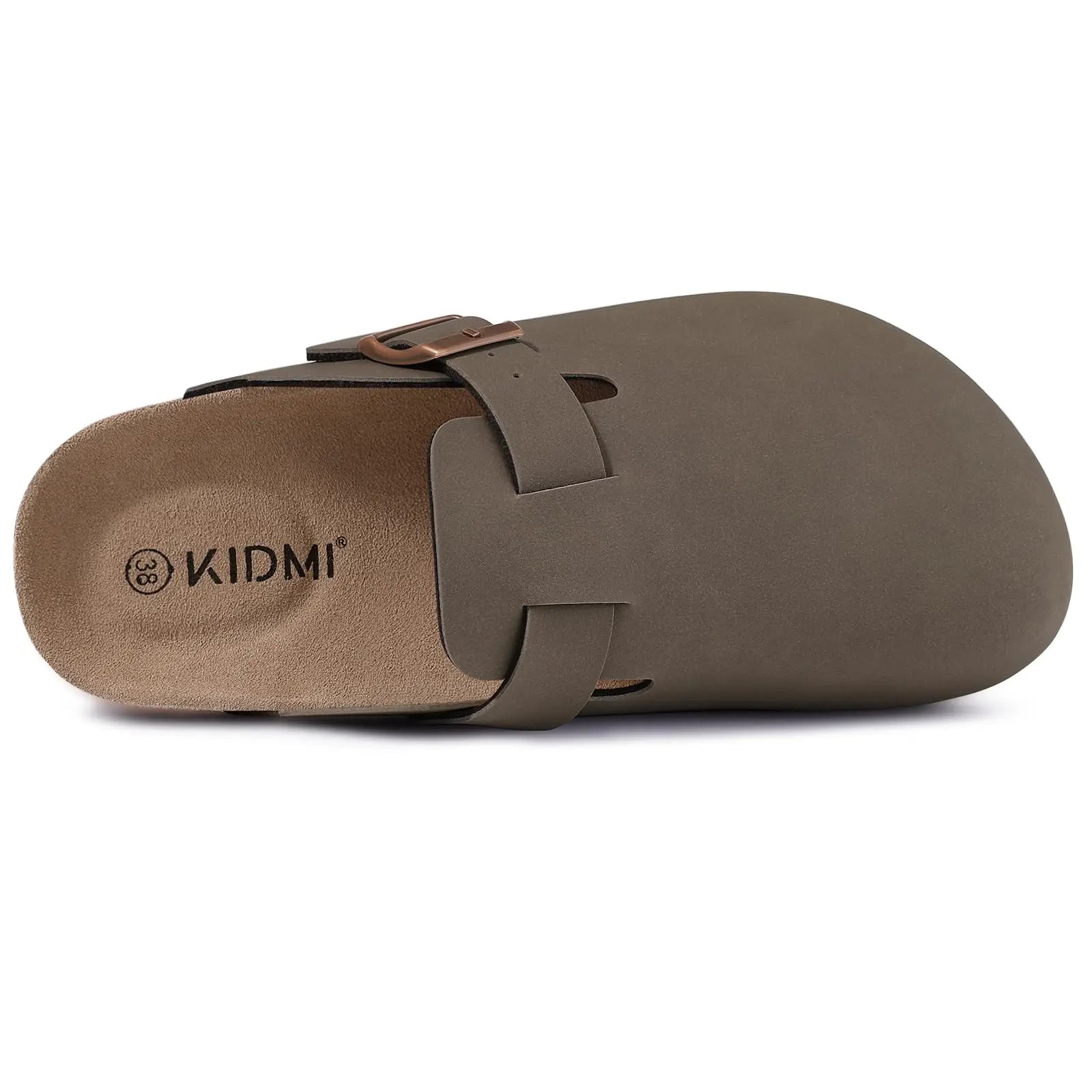 Kidmi Women's Genuine Suede Clogs Soft Footbed Leather Potato Shoes Comfort Slip On Clogs with Arch Support Fashion Home Slipper