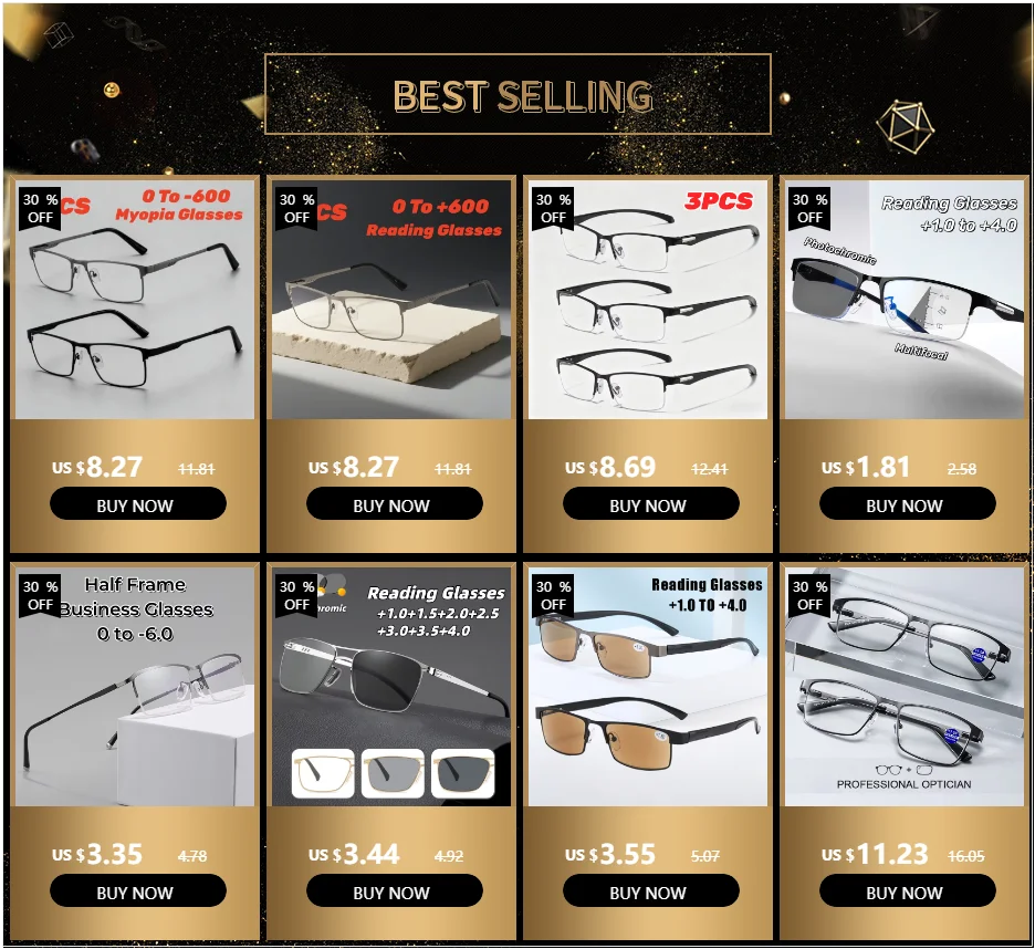 Leg Elderly Presbyopia Glasses Men Square Metal Large Frame Reading Spring Blue Light Blocking Eye Protection Eyeglasses