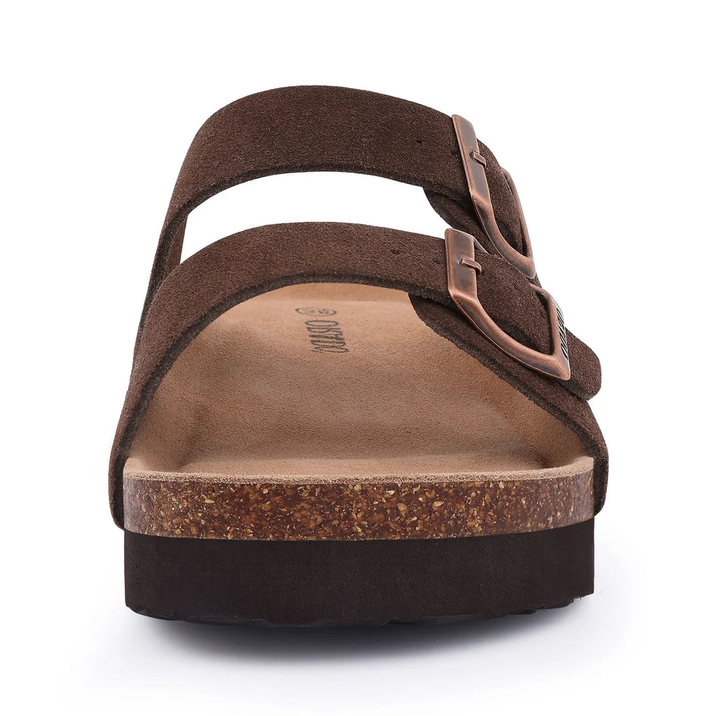 Kidmi Women's Genuine Suede Clogs Soft Footbed Leather Potato Shoes Comfort Slip On Clogs with Arch Support Fashion Home Slipper