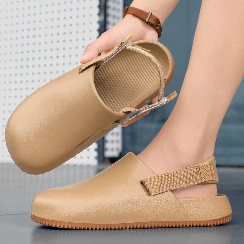 Summer Men Slippers Platform Outdoor Beach Sandals Clogs Quick Dry Non-Slip Indoor Slides Bathroom Shoe Couple Casual Loafers 45