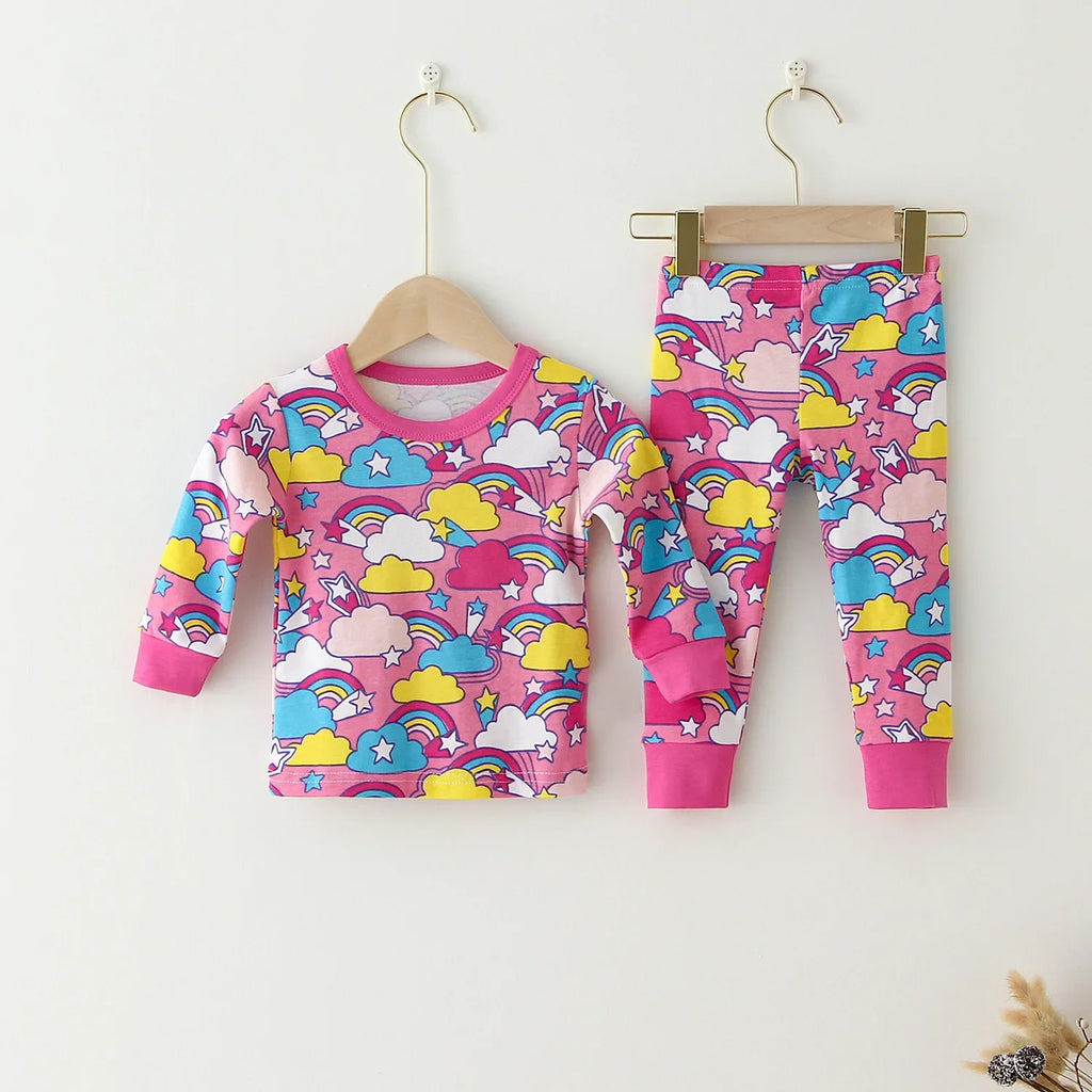 Children Pajamas Set Baby Suit Kids Clothes Toddler Boys Girls Clothing Soft Cotton Kids Tops Shirts Pants Home Kids Pajama