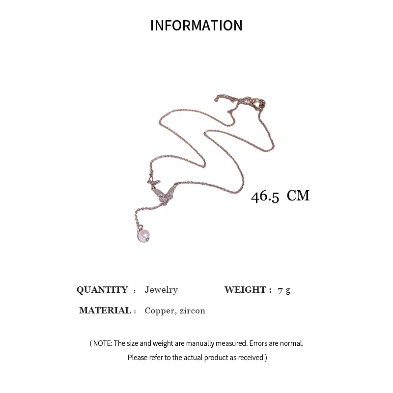 Pearl Rhinestone Bow Necklace for Women Fashion Light Luxury Niche Collarbone Chain Necklaces New Personality Jewelry Party K0