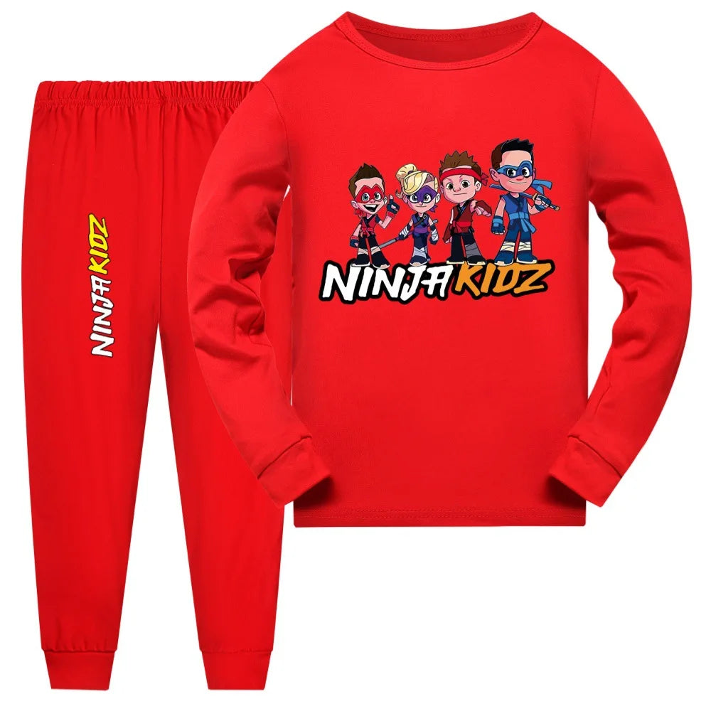 Cute Game NINJA KIDZ Children Pajamas Boys Pijama Cotton Clothes Set Sleepwear Kids Nightwear for Girls Toddler Outfits