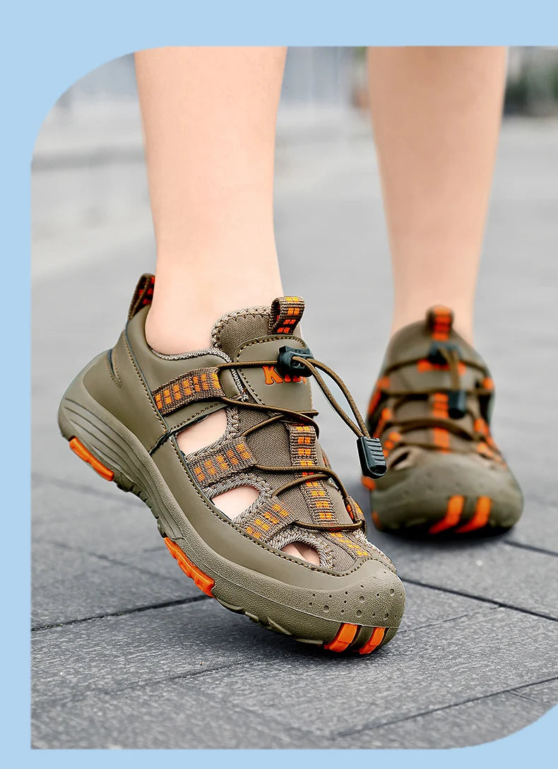Boys Outdoor Sandals Brand Children Breathable Summer School Sports Shoes New Children's Soft Non-slip Beach Sandals Size 30-39