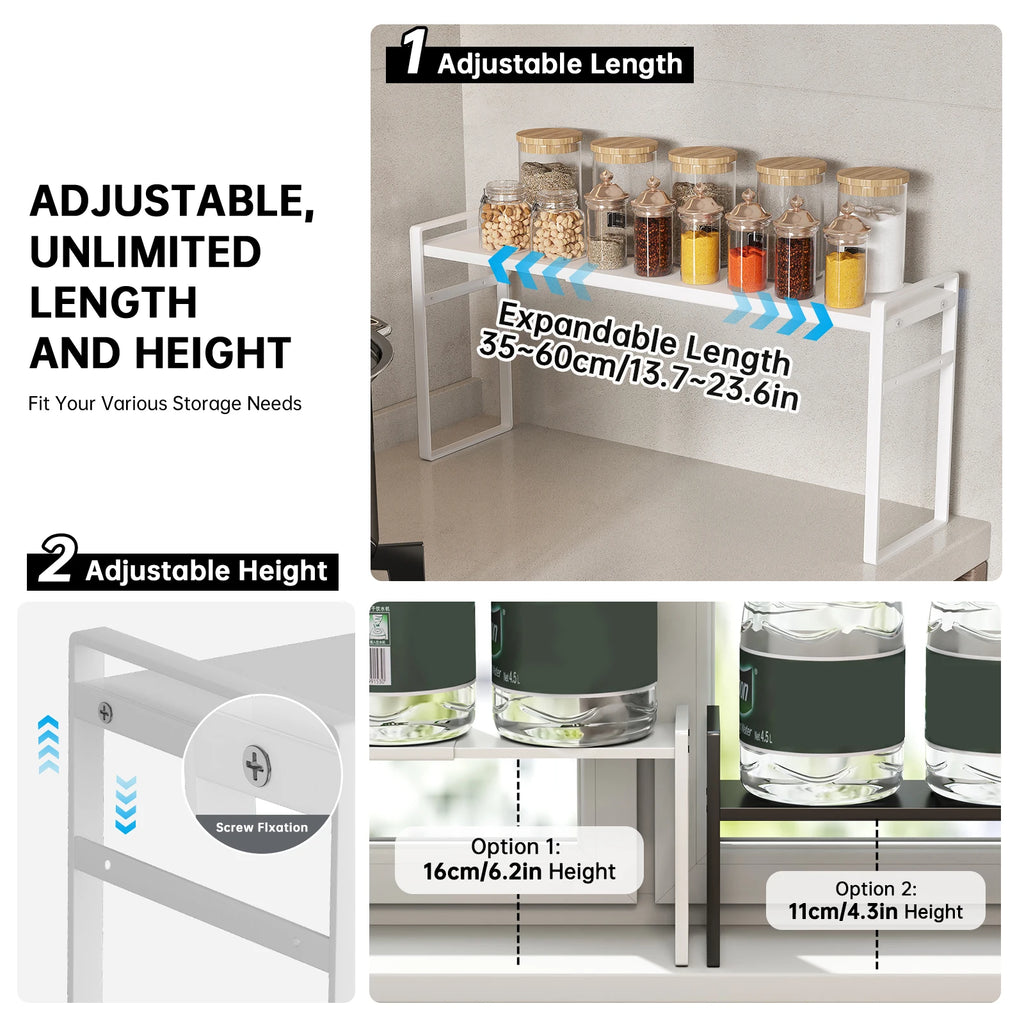 Extremely Narrow Kitchen Spice Rack, Seasoning Storage Organizer, Double-Layer Oil, Salt, Sauce, Vinegar Storage for Windowsill, Window Edge, Countertop