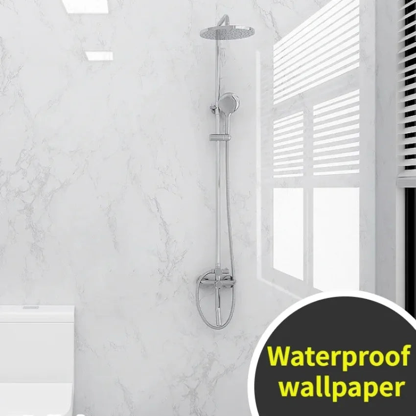 Wallpaper Roll with 10 Meters Waterproof Mould Proof Stickers Bathrooms Kitchen Renovation Marble Self-adhesive Home Decor