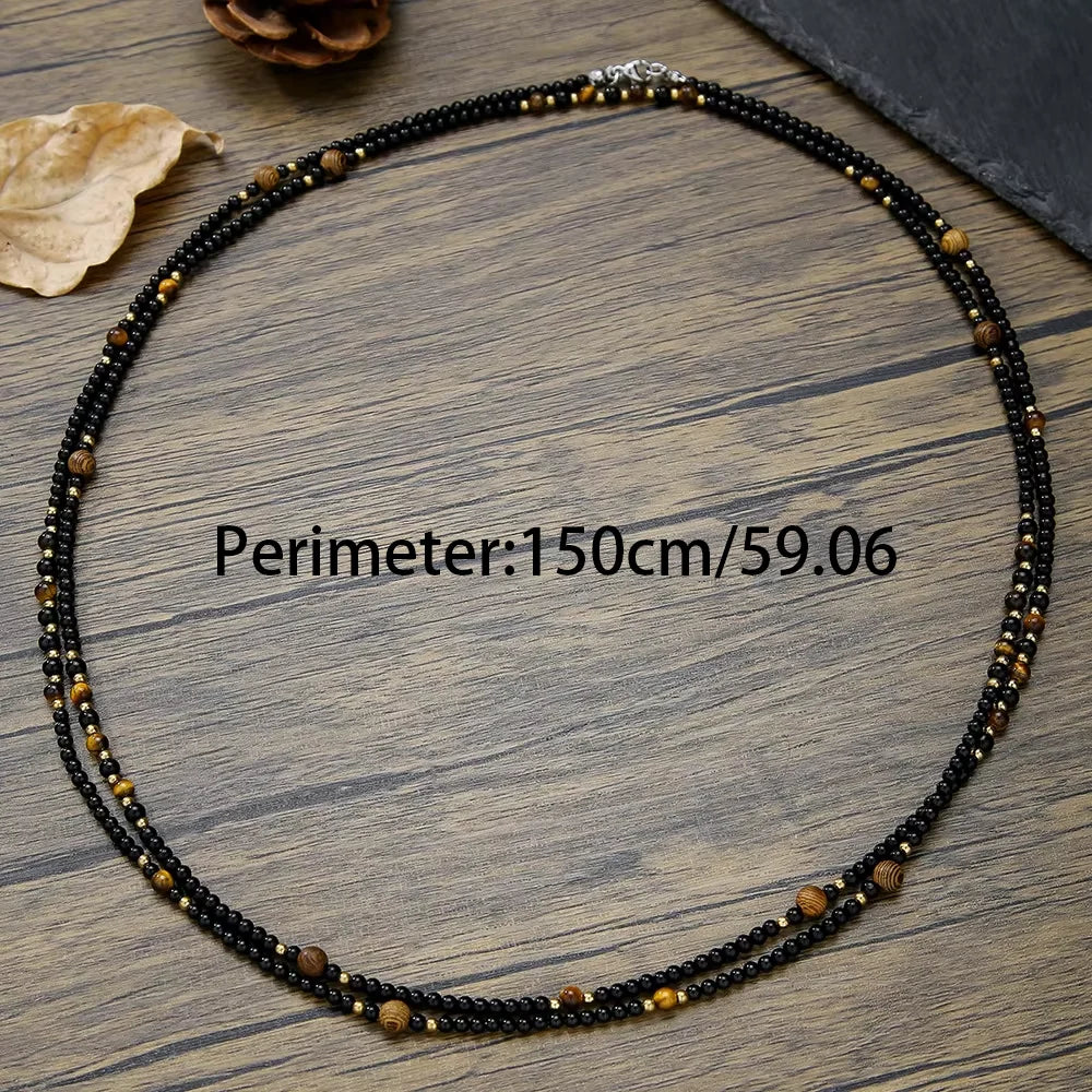 1PC Fashion Vintage Ethnic Wooden Beaded Necklace for Men Hippie Necklace Man Tribal Jewelry