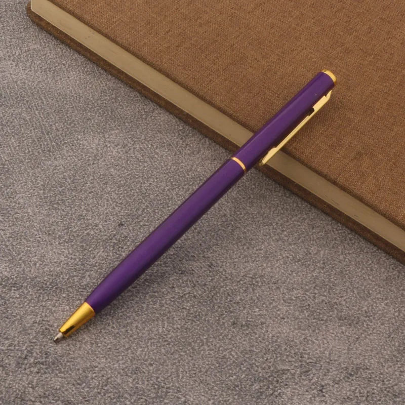 1pc Metal Ballpoint Pen Fluorescent Green Purple Business Office School Supplies Writing Pen