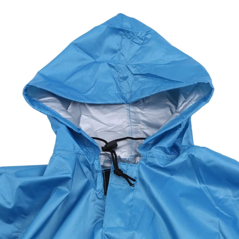 3 in 1 Waterproof Adult Long Raincoat Women Men Rain Coat Jacket Hooded Poncho for Outdoor Hiking Travel Fishing Rainwear Suit