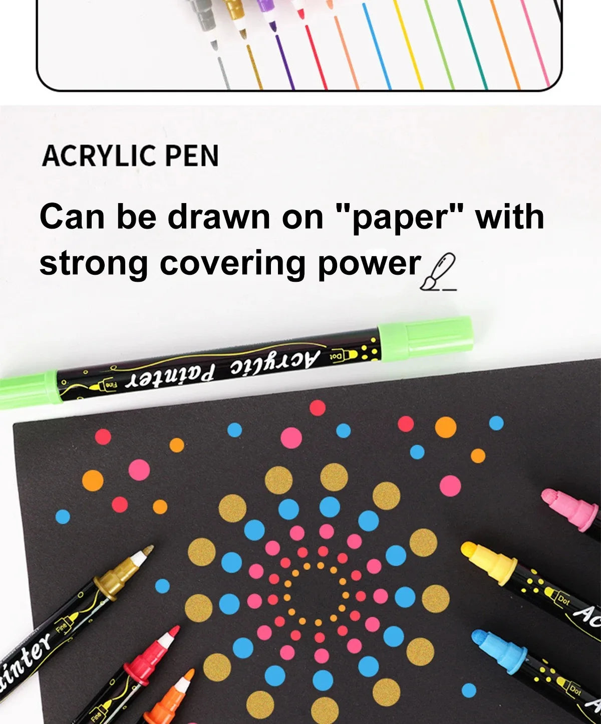 12/24/36 Color Double-ended Gouache Acrylic Marker Waterproof Pigment DIY Graffiti Marker Office and School Supplies