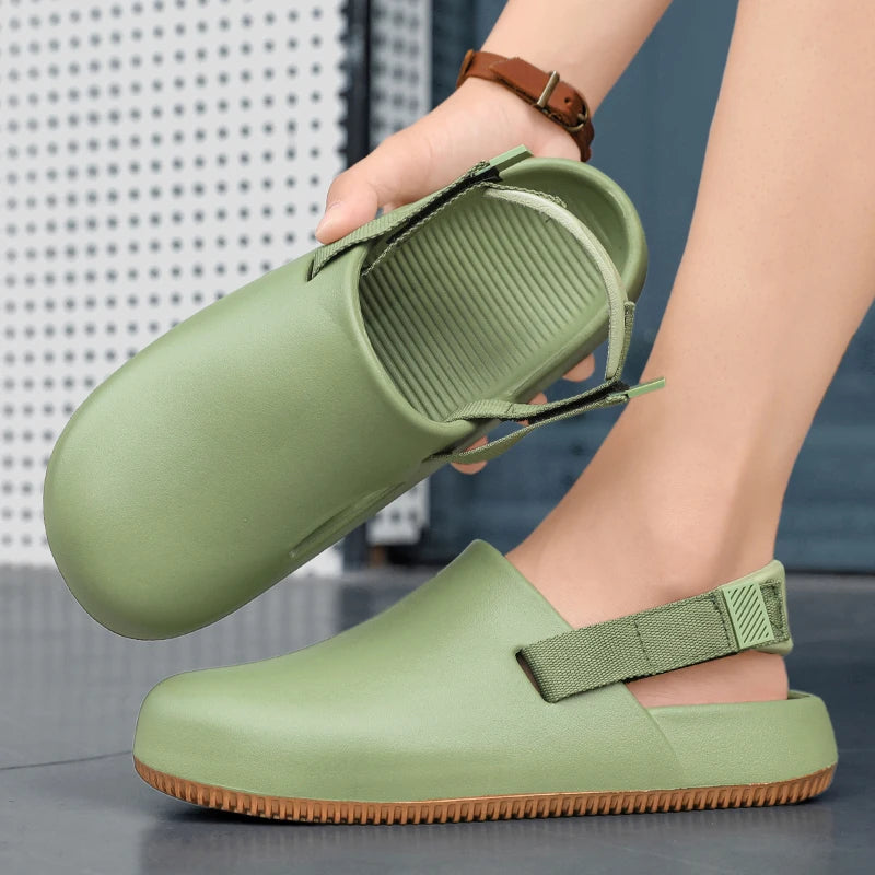 Summer Men Slippers Platform Outdoor Beach Sandals Clogs Quick Dry Non-Slip Indoor Slides Bathroom Shoe Couple Casual Loafers 45