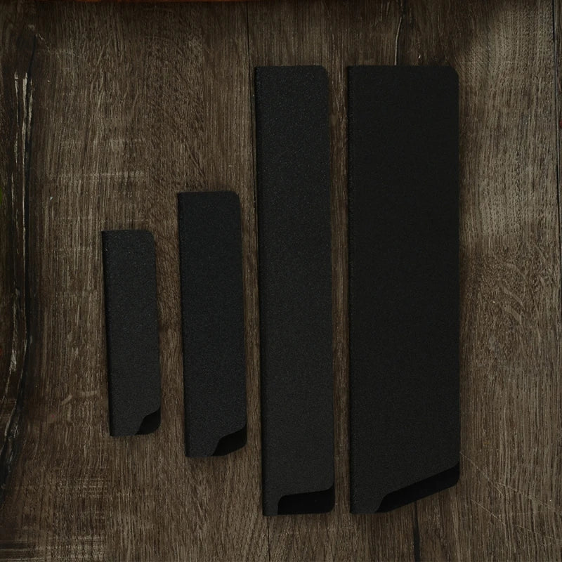 1/4PCS Kitchen Knife Sheath Black Knives Edge Protector Universal Cover Fit For 3.5''/5''/8'' Slicing Chef Fruit Knives Guard