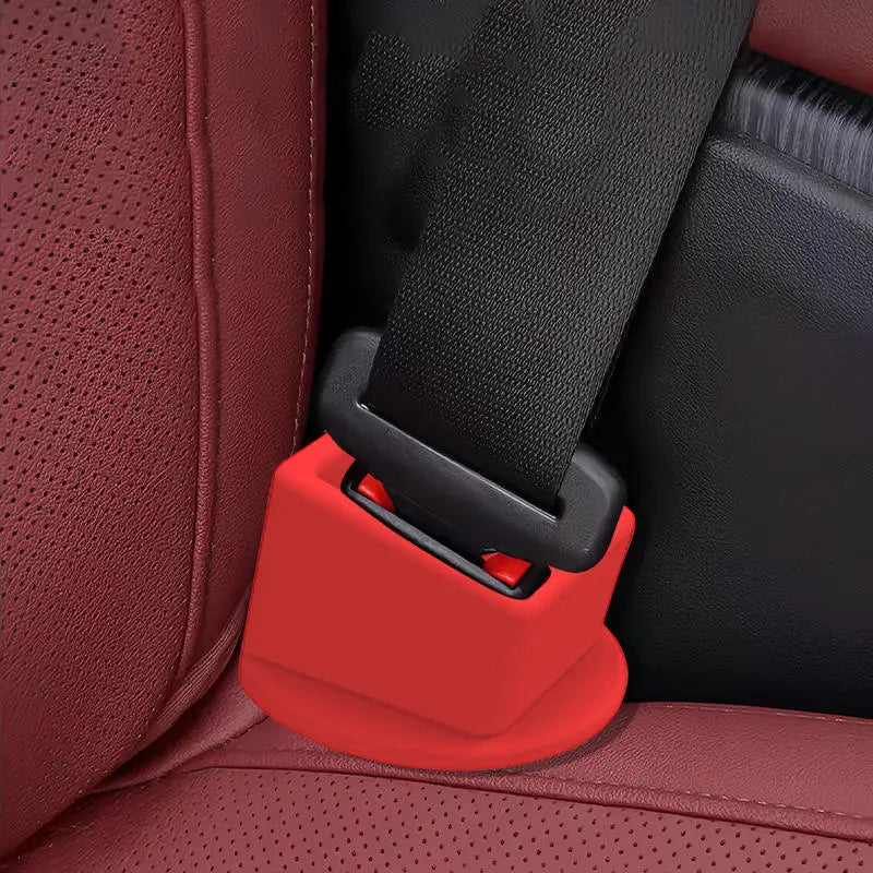 1/2pcs Car Belt Buckle Holder Made Of Eco-Friendly Silicone & Children Can Safe Touch Seat belt slot fastener