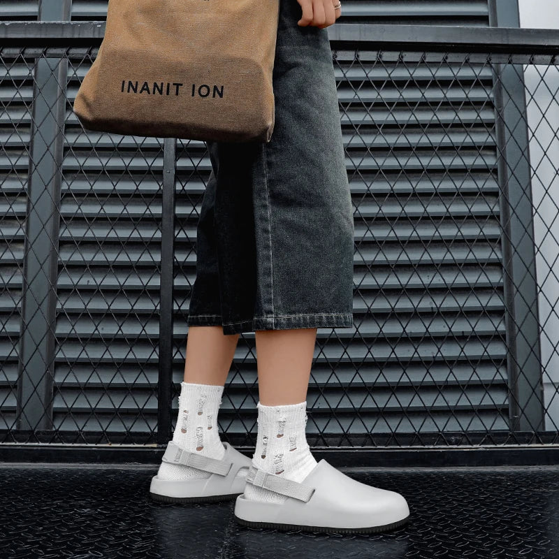 Summer Men Slippers Platform Outdoor Beach Sandals Clogs Quick Dry Non-Slip Indoor Slides Bathroom Shoe Couple Casual Loafers 45