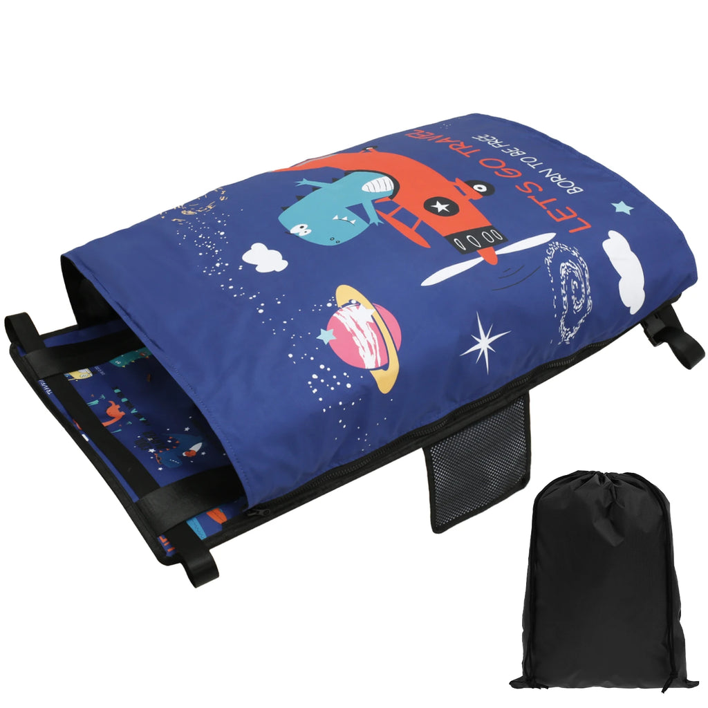 Toddler Travel Airplane Bed with Quilt Portable Children Pedals Beds Comfortable Aircraft Hammock Seat Extender Extra Leg Room