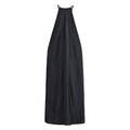 Elegant Satin Halter Backless Maxi Dress Women Loose Pleated O-neck Sleeveless Party Dresses 2026 Summer Lady Chic Holiday Robes