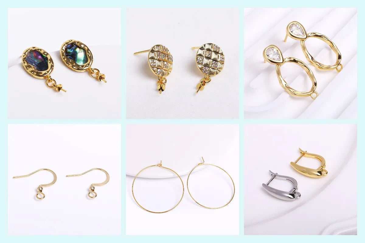 DIY Earring Accessories 18K Gold Plated Earwires Fastener Earring Hooks Clasps For Women Tassel / Pearl Drop Earrings Findings