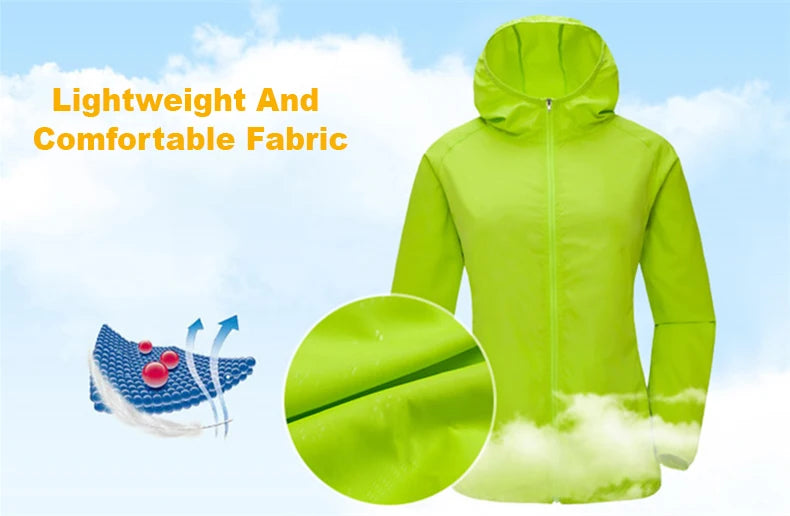 LNGXO Men Women Waterproof Jacket Quick Dry Hiking Camping Windbreaker Unisex Trekking Fishing Rain Coat Outdoor Anti UV Clothes