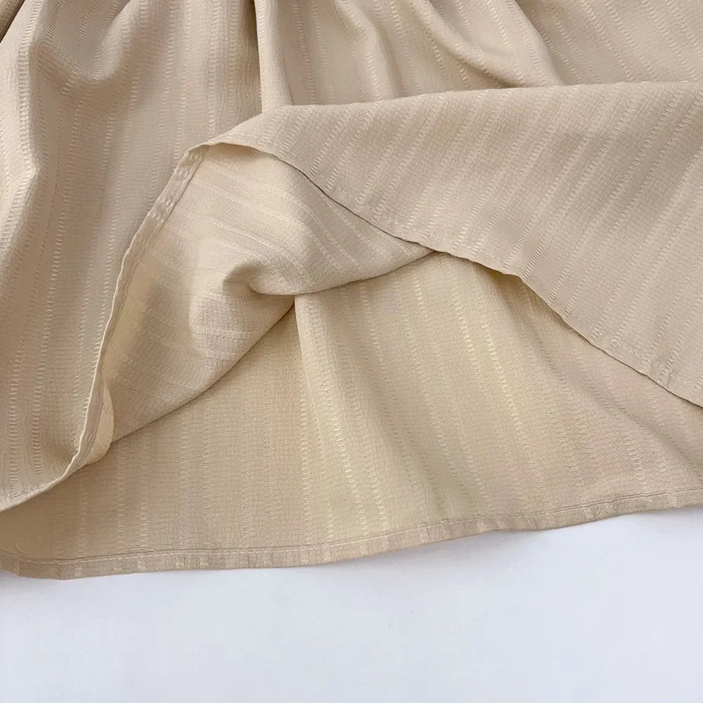 Autumn Kids Dresses for Girls Round Neck Long Sleeved Pleated Edge Solid Color Dress Kids Clothes Children's Daily Casual Wear