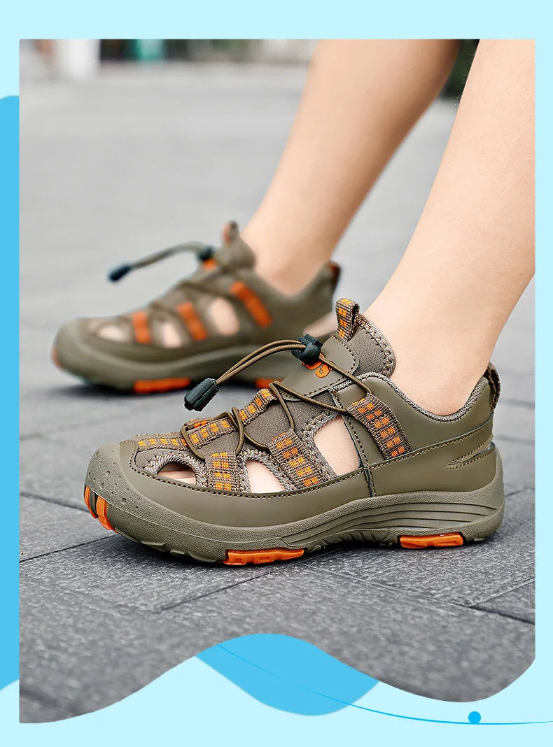Boys Outdoor Sandals Brand Children Breathable Summer School Sports Shoes New Children's Soft Non-slip Beach Sandals Size 30-39