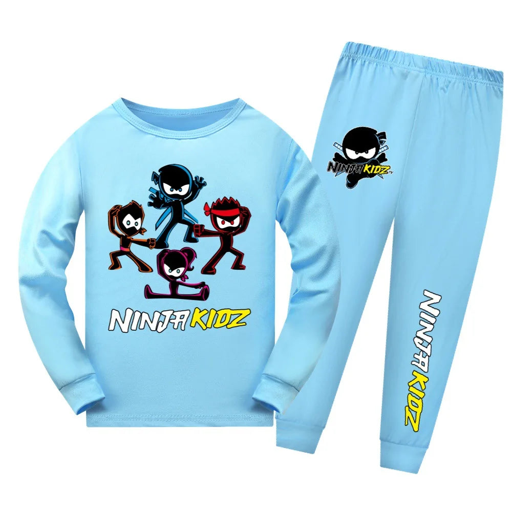 Cute Game NINJA KIDZ Children Pajamas Boys Pijama Cotton Clothes Set Sleepwear Kids Nightwear for Girls Toddler Outfits