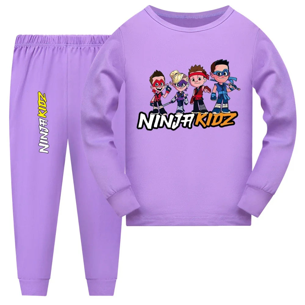 Cute Game NINJA KIDZ Children Pajamas Boys Pijama Cotton Clothes Set Sleepwear Kids Nightwear for Girls Toddler Outfits
