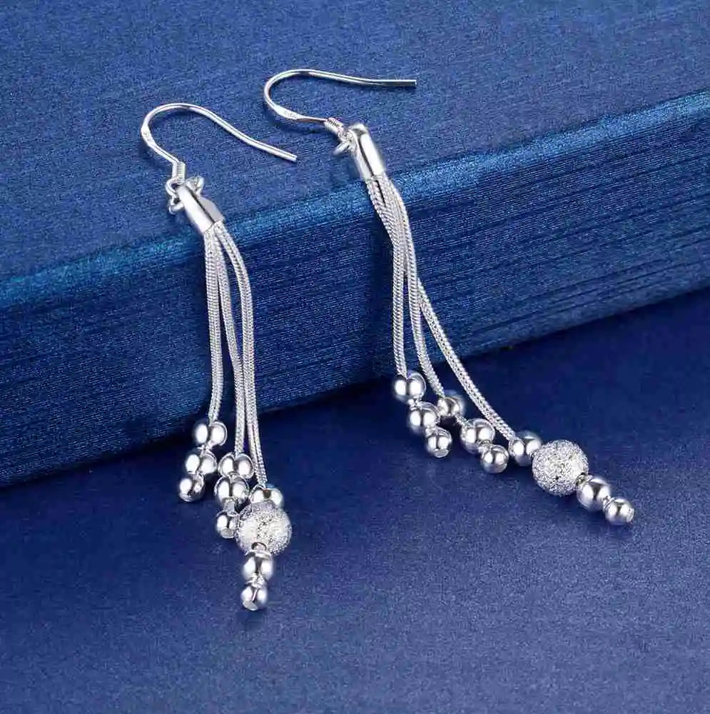 Original 925 Sterling Silver Earrings Hearts For Women Exquisite Student Girlfriend Jewelry Accessories Wedding Fashion Gift