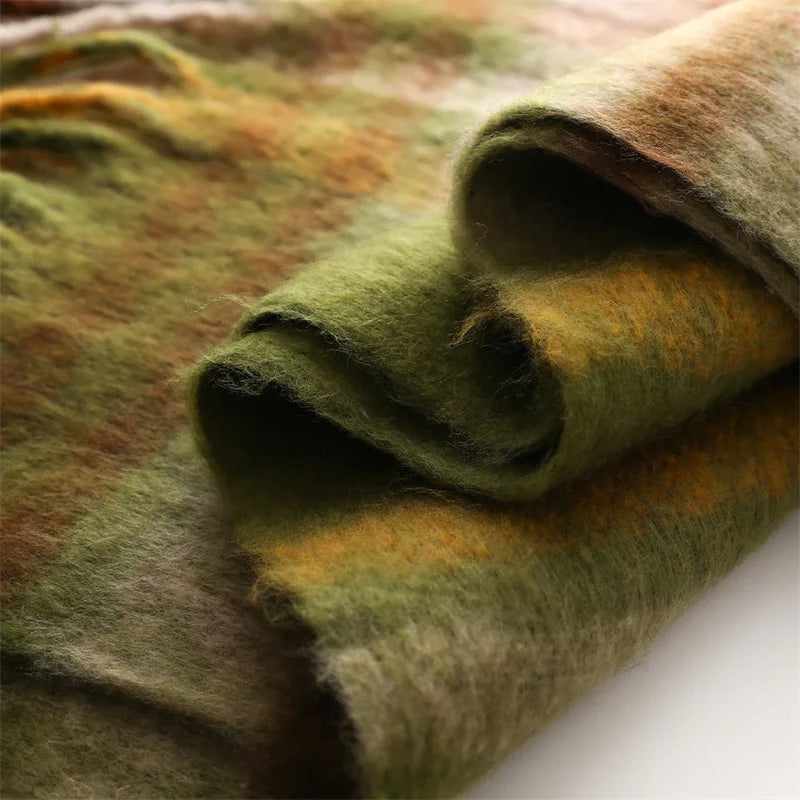 Korean Winter Imitation Cashmere Scarf Student Neck Thick Warm Shawl Men Women Popular Tassel Scarves Bufanda Blanket Thickening
