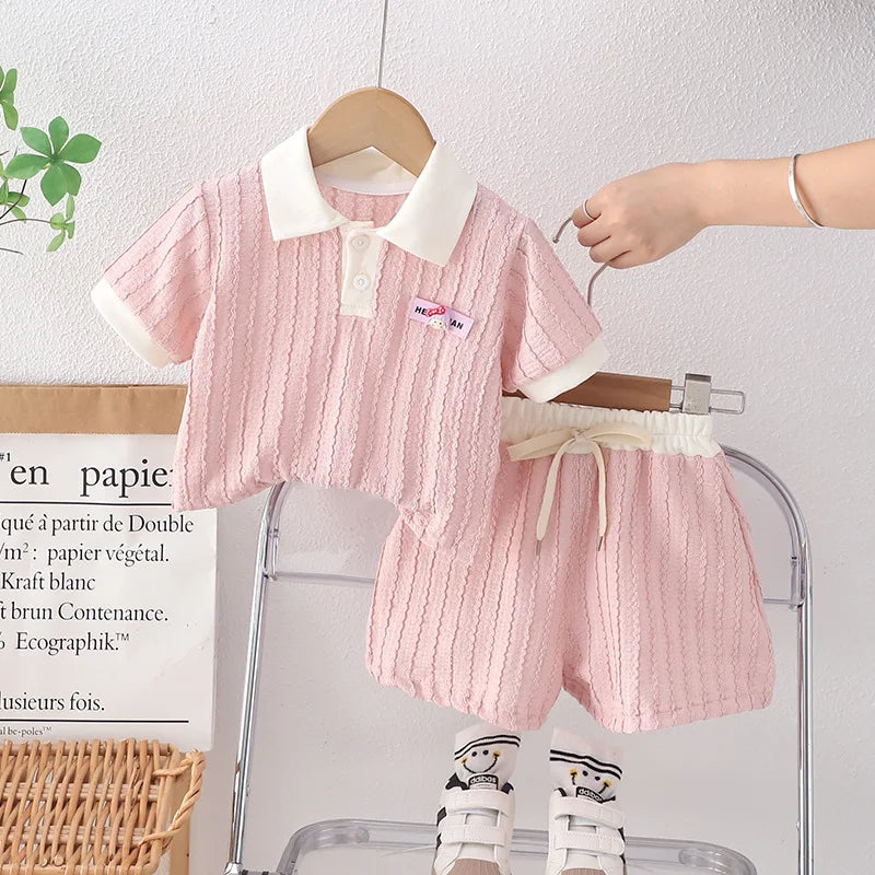2025 New Summer Baby Girls Clothes Children Cotton T Shirt Shorts 2Pcs/Set Toddler Clothing Infant Fashion Costume Kids Suits