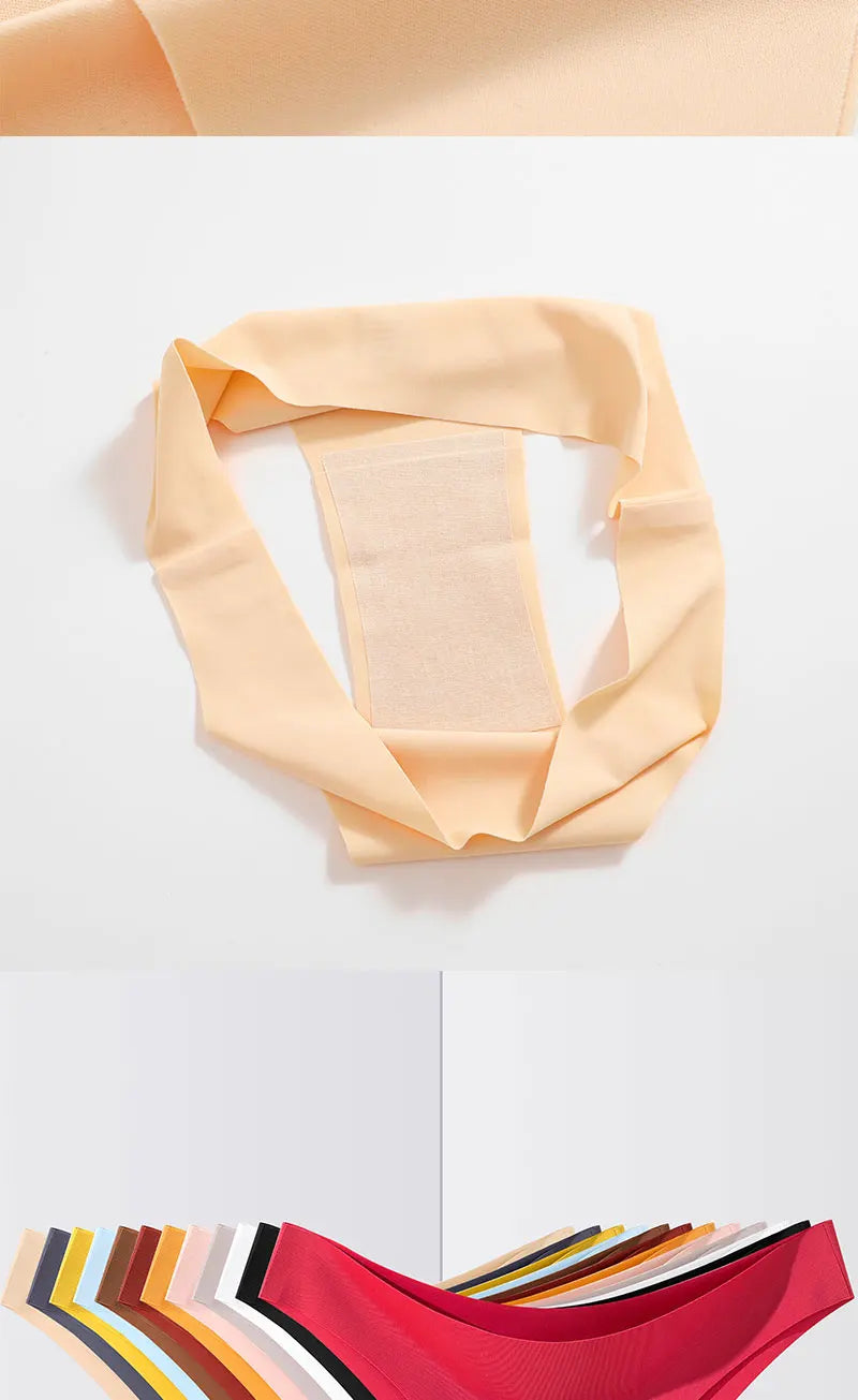3Pcs/Set Ice Silk Seamless Underwear For Women Low Waisted Brazilian Pants Breathable High Elasticity Lingerie Intimates Panties