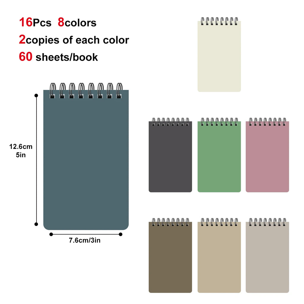 8/16pcs Pocket Notebooks Small 3x5 Spiral Notepads With Lined Pages  Mini Note Pads at Work or School