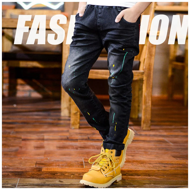 IENENS Kids Boys Denim Clothes Pants Children Wears Clothing Long Bottoms Baby Boy Skinny Jeans Trousers 4 5 6 7 8 9 10 11 Years