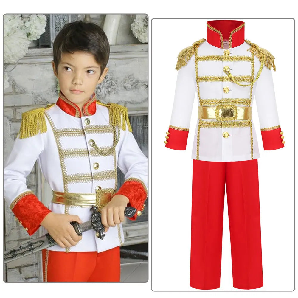 Boys Prince Cosplay Suits Prince Charming Kids Florian Role Playing Clothes Children Peter Pan Costume Naveen Dress Up Outfits