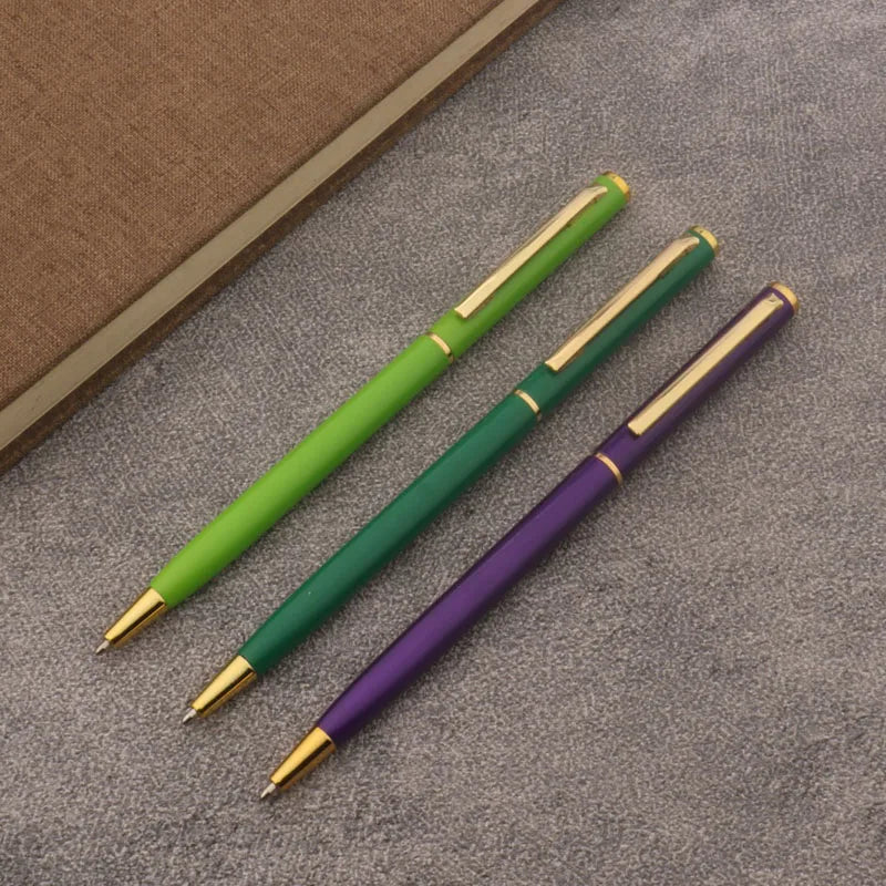 1pc Metal Ballpoint Pen Fluorescent Green Purple Business Office School Supplies Writing Pen