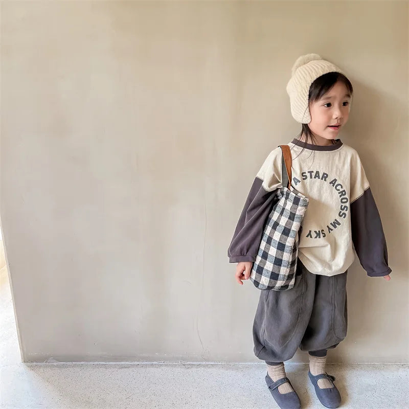 2026 Autumn New Girls Cotton Harem Pants Solid Children Loose Trousers Fashion Boys Casual Pants Loose Kids Clothes