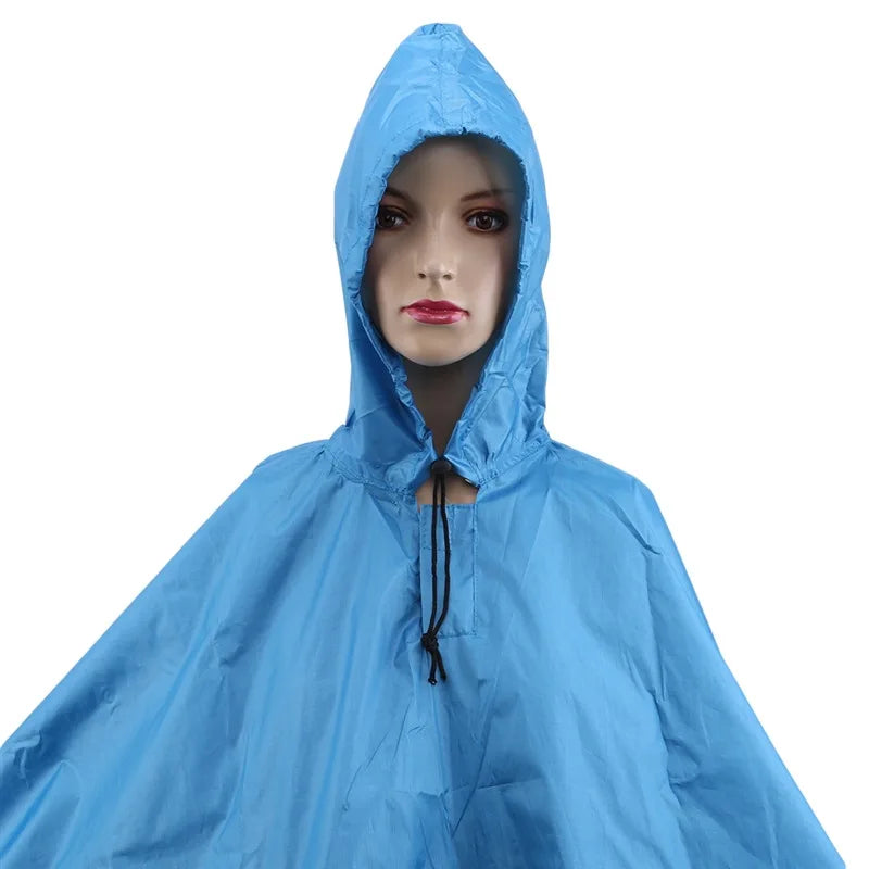 3 in 1 Waterproof Adult Long Raincoat Women Men Rain Coat Jacket Hooded Poncho for Outdoor Hiking Travel Fishing Rainwear Suit